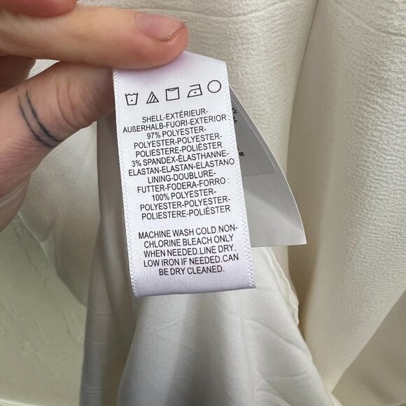 NEW Dress the Population Iris Crepe Plunge Side Slit White Maxi Gown - Picture 12 of 13